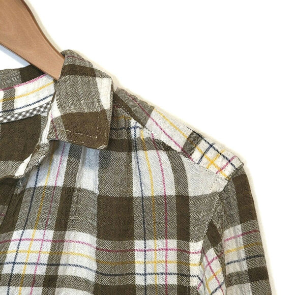 Anthropologie Plaid Button Back Long Sleeve Button Front Tunic Shirt Size XS - Picture 4 of 14